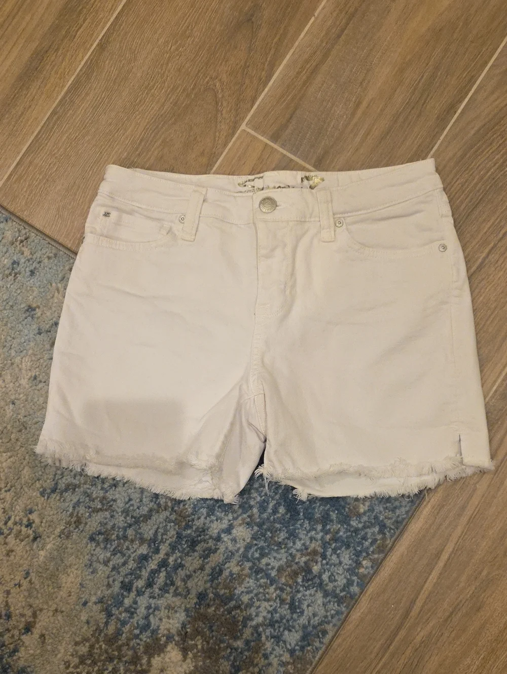 Seven White Shorts Frayed Hem Denim Shorts